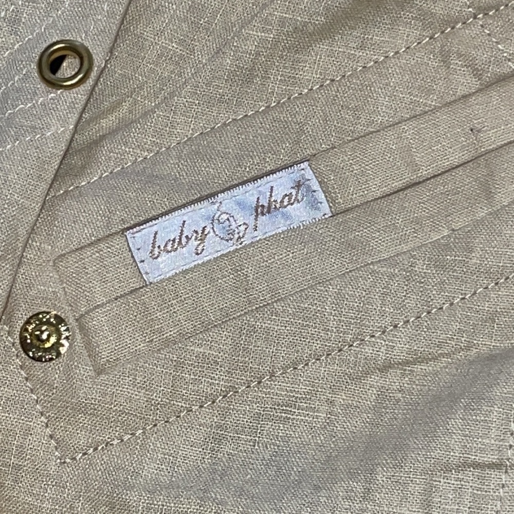 NEW Y2K 00 Baby Phat 2 piece linen suit vest outfit vest w Short 5 / M - Picture 17 of 17